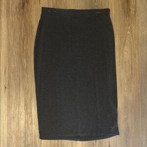 Old Navy Gray Black Pencil Skirt Knee-Length Workwear Elastic Waist Band